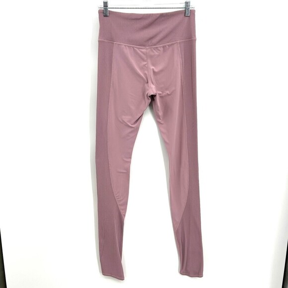 ATHLETA Mauve Pink Purple Barre Ribbed Powervita Tights Leggings Size Medium - Picture 3 of 8
